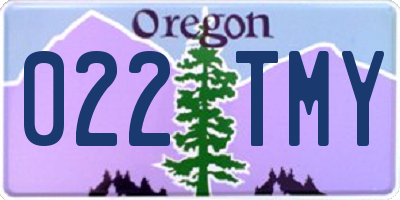 OR license plate 022TMY