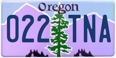OR license plate 022TNA