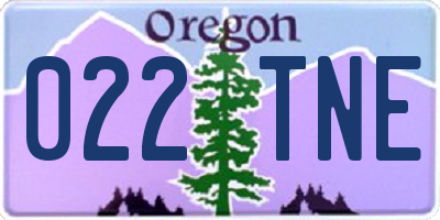 OR license plate 022TNE