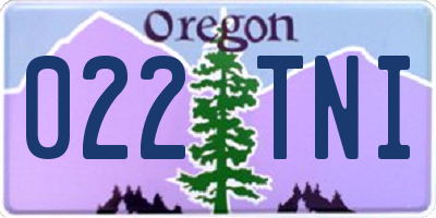 OR license plate 022TNI