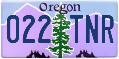 OR license plate 022TNR