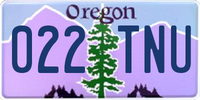 OR license plate 022TNU