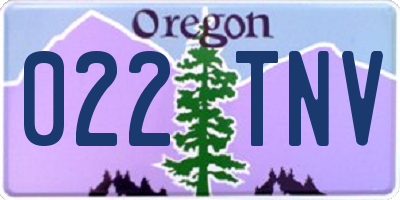 OR license plate 022TNV