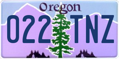 OR license plate 022TNZ