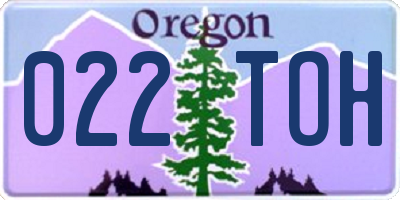 OR license plate 022TOH
