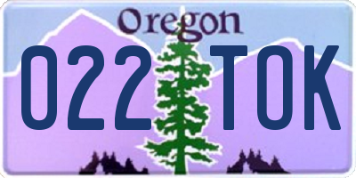OR license plate 022TOK