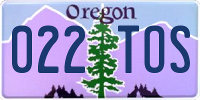 OR license plate 022TOS
