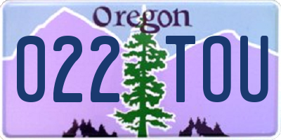 OR license plate 022TOU