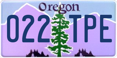 OR license plate 022TPE