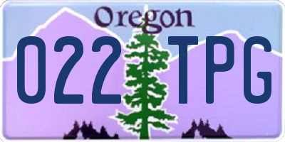OR license plate 022TPG