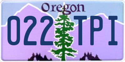 OR license plate 022TPI