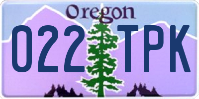 OR license plate 022TPK