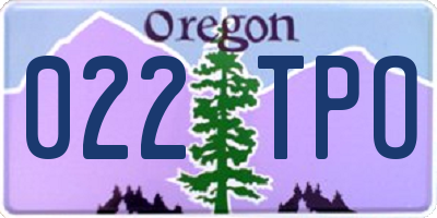 OR license plate 022TPO