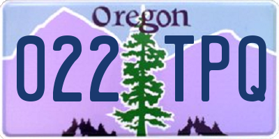 OR license plate 022TPQ