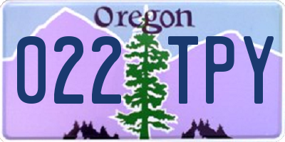 OR license plate 022TPY