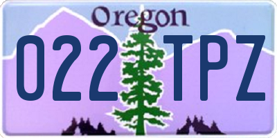 OR license plate 022TPZ