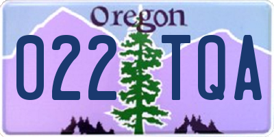 OR license plate 022TQA
