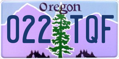 OR license plate 022TQF