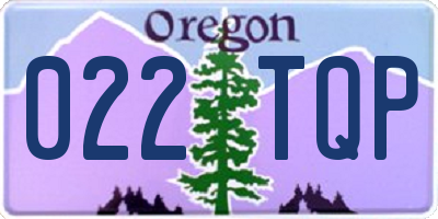 OR license plate 022TQP
