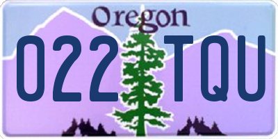 OR license plate 022TQU