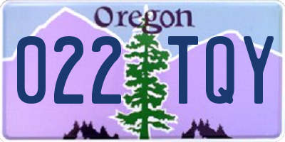 OR license plate 022TQY