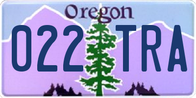 OR license plate 022TRA