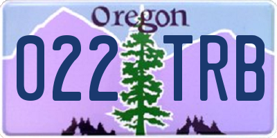 OR license plate 022TRB