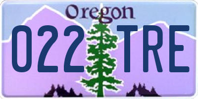 OR license plate 022TRE