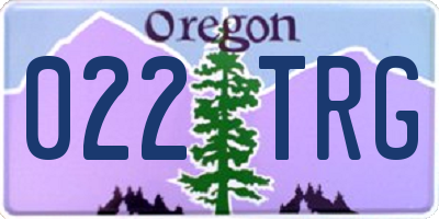 OR license plate 022TRG