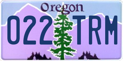OR license plate 022TRM