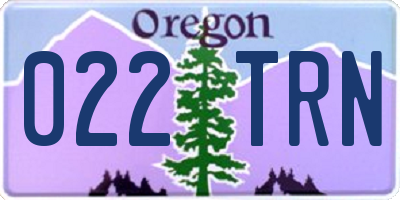 OR license plate 022TRN