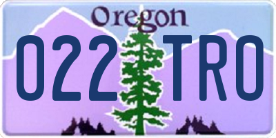 OR license plate 022TRO