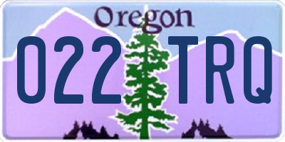 OR license plate 022TRQ