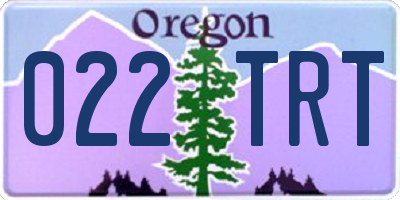 OR license plate 022TRT