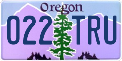 OR license plate 022TRU