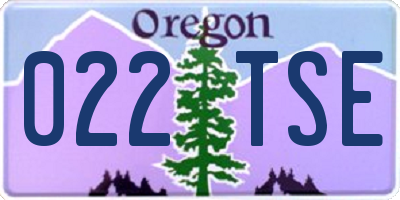 OR license plate 022TSE