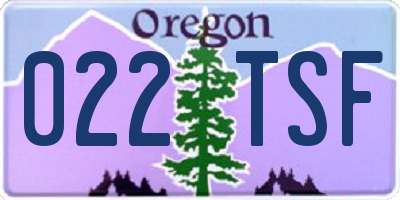 OR license plate 022TSF