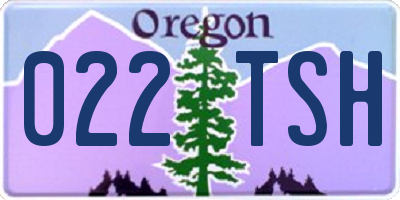OR license plate 022TSH