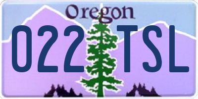 OR license plate 022TSL