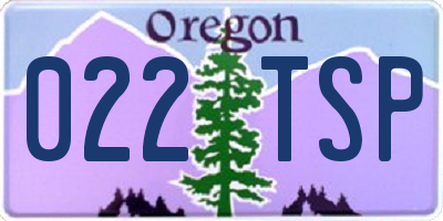 OR license plate 022TSP