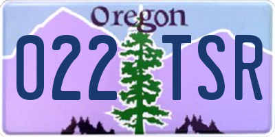 OR license plate 022TSR
