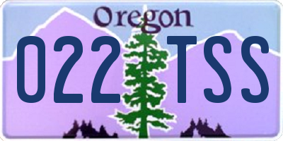 OR license plate 022TSS