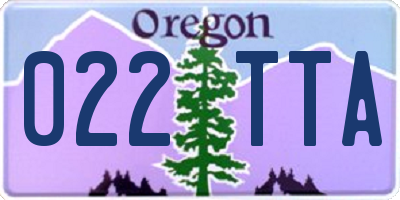 OR license plate 022TTA