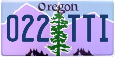 OR license plate 022TTI