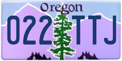 OR license plate 022TTJ