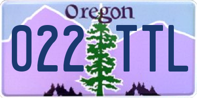 OR license plate 022TTL