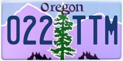 OR license plate 022TTM