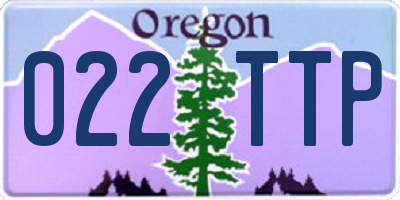 OR license plate 022TTP