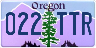 OR license plate 022TTR