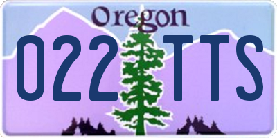OR license plate 022TTS